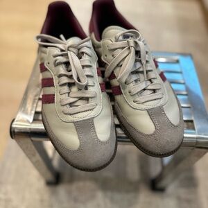adidas Originals Samba OG sneakers in gray and maroon